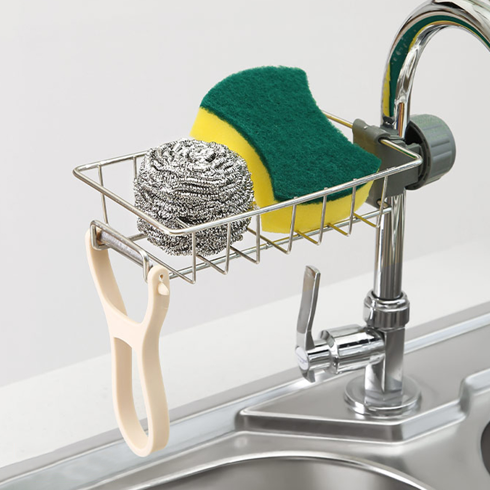 Kitchen Gadgets Storage Ideas - رف تصريف لحوض المطبخ، حامل إسفنج