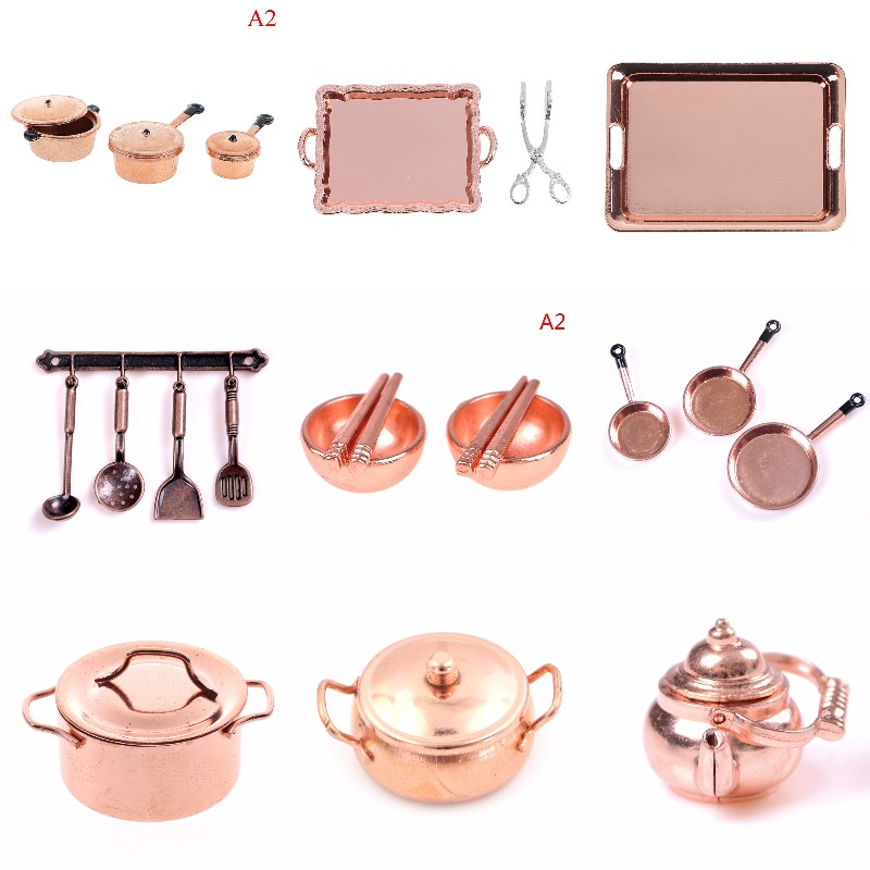 Kitchen Gadgets Gold - مقياس 1:12 دمية مصغرة لون الذهب