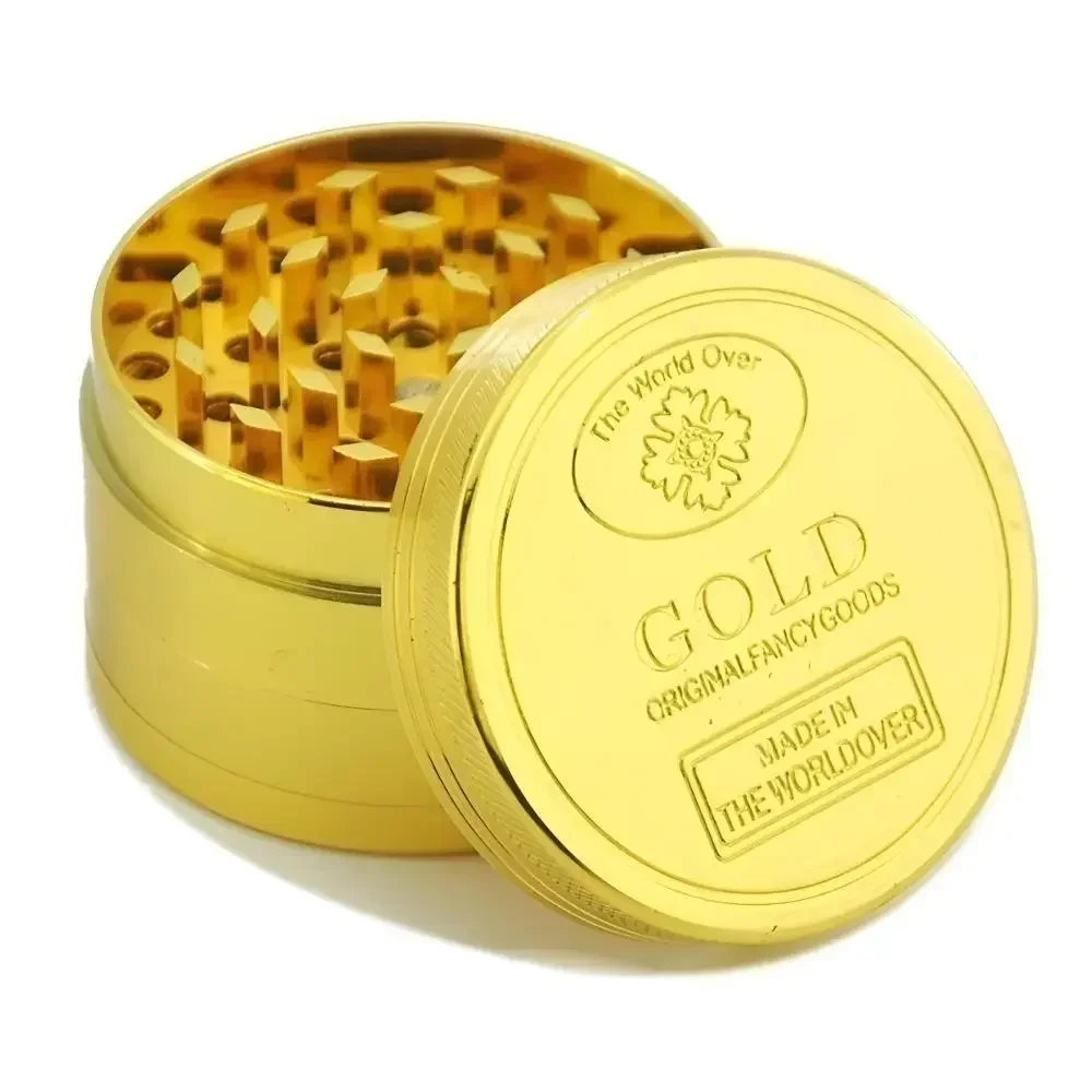 Kitchen Gadgets Gold - مطحنة الأعشاب 3/4 أجزاء سبائك الزنك