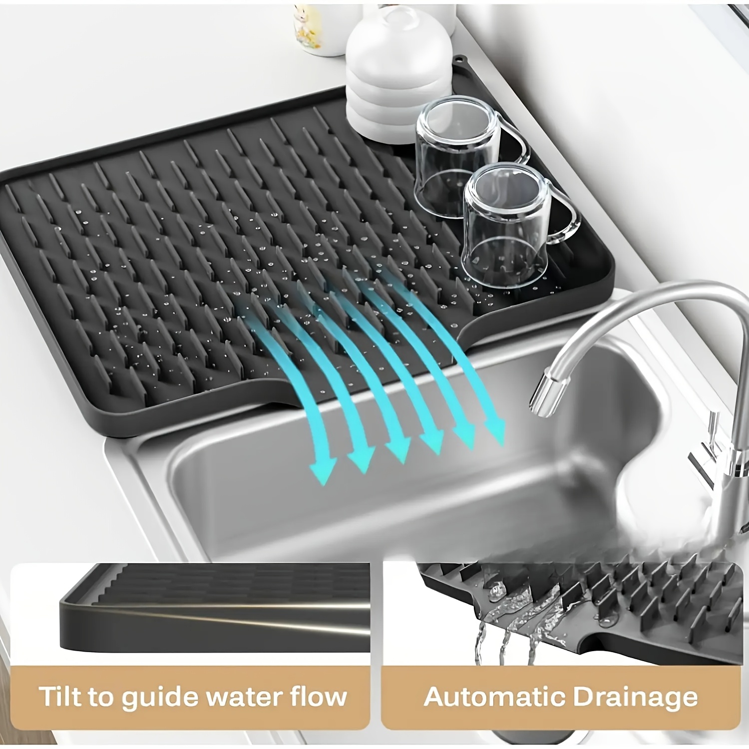 Kitchen Gadgets On Sale - حصيرة تصريف المطبخ المصنوعة من السيليكون