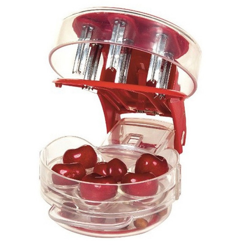 Kitchen Gadgets Novelty - أداة إزالة نوى الكرز بـ 6