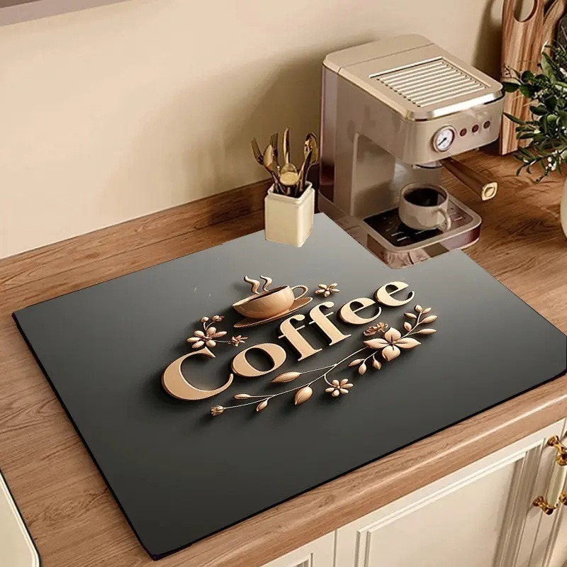 Kitchen Gadgets On Sale - سجادة مطبخ ماصة بتصميم القهوة، مضادة