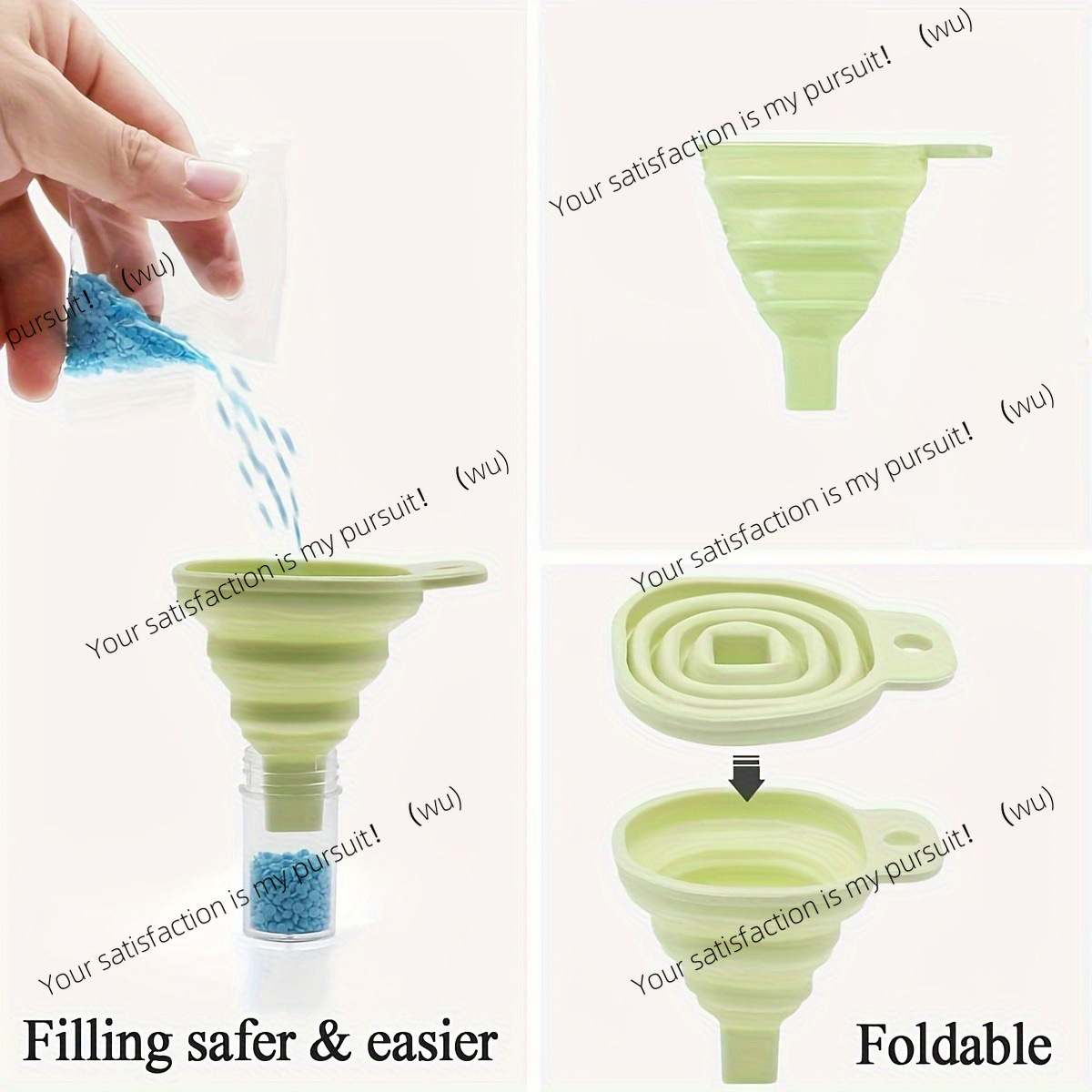 Kitchen Gadgets Novelty - الجدة سيليكون للطي قمع تلسكوبي طويل