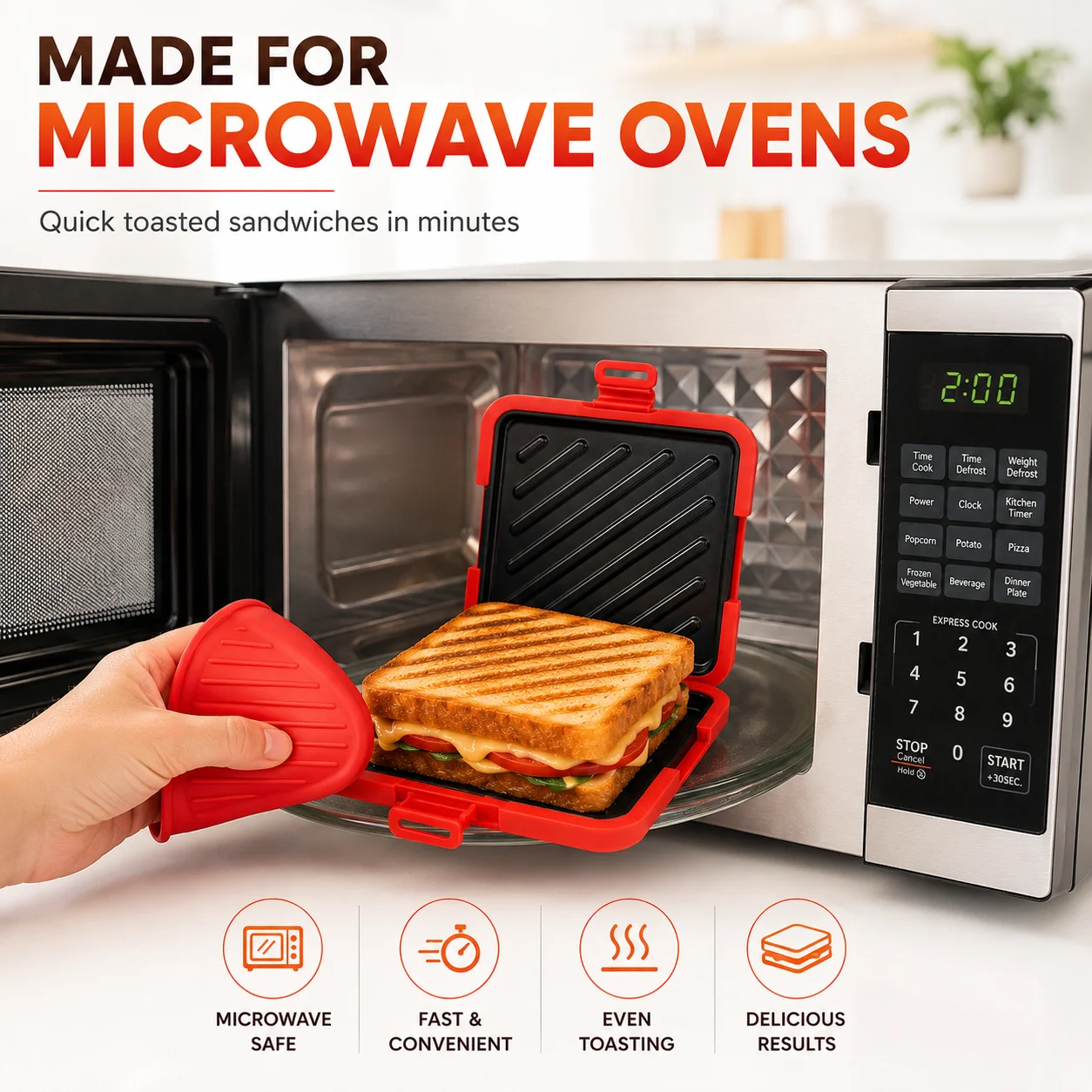 صانع ساندويتشات للميكروويف مع  - مراجعة Breakfast Sandwich Maker وسعره