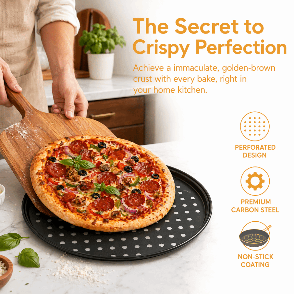 مجموعة صواني بيتزا مثقبة من ال - مراجعة Pizza Stone Baking وسعره