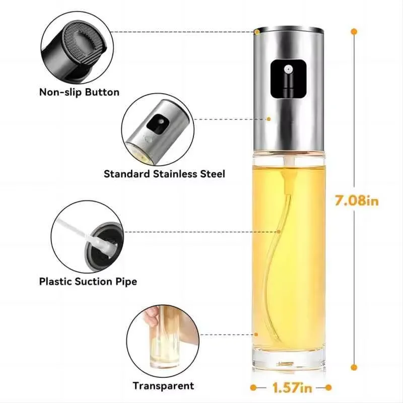 بخاخ زيت زجاجي لطهي رذاذ الزيت - مراجعة Kitchen Gadgets Oil Spray وسعره