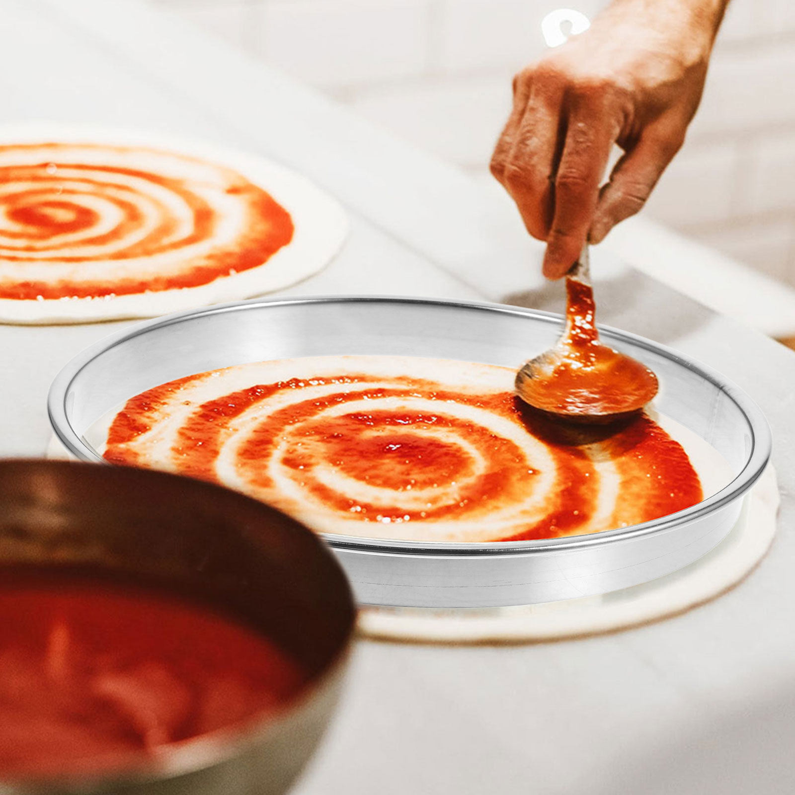 حلقات بيتزا معدنية من الفولاذ  - مراجعة Pizza Stone Baking وسعره