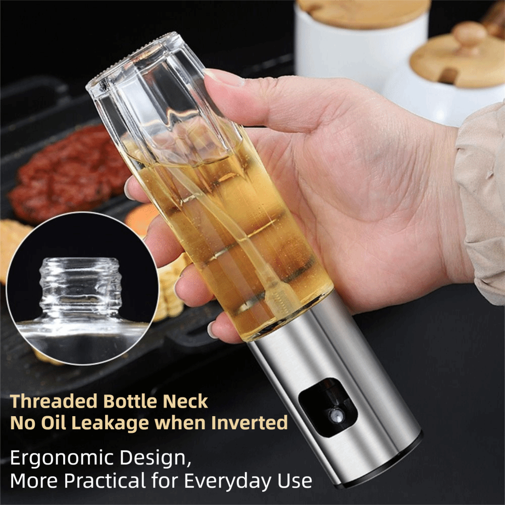 زجاجة رش زيت زجاجية مع بخاخ دق - مراجعة Kitchen Gadgets Oil Spray وسعره