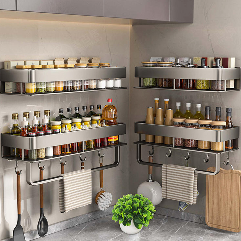 رف مطبخ من الألومنيوم، رف تخزي - مراجعة Kitchen Gadgets Storage Ideas وسعره