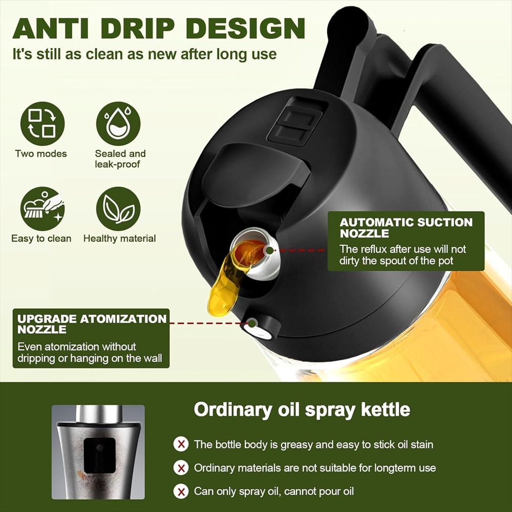 بخاخ زيت زيتون 16 أونصة/470 مل - مراجعة Kitchen Gadgets Oil Spray وسعره