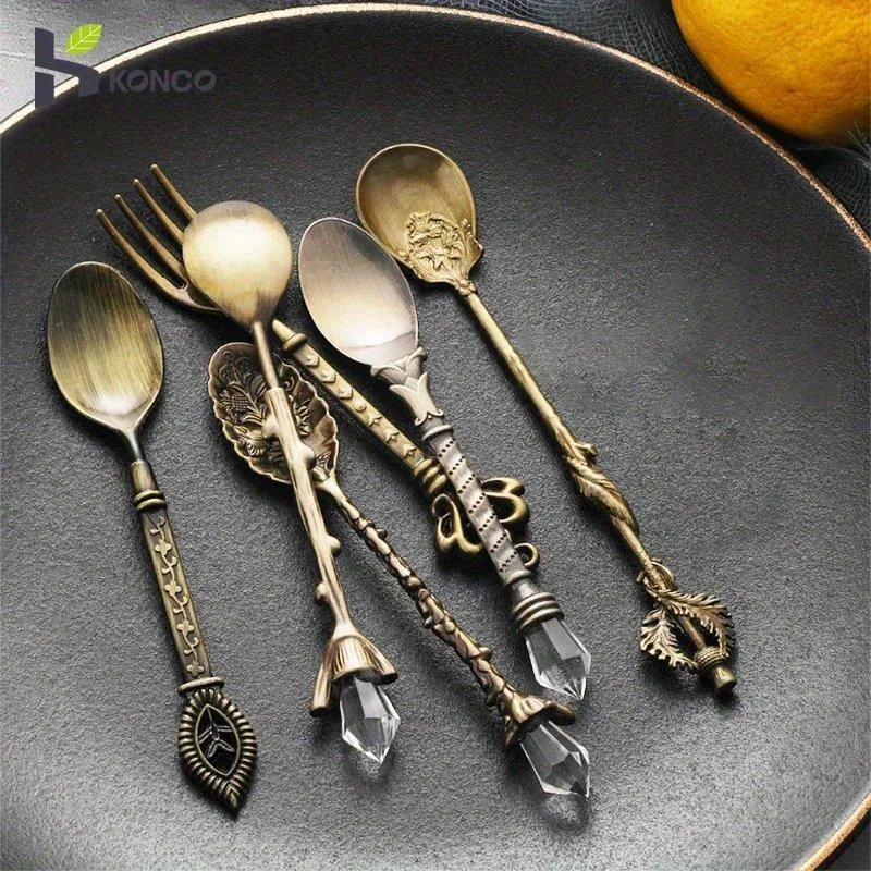 6 قطعة ملاعق خمر شوكة النمط ال - مراجعة Kitchen Gadgets Gold وسعره