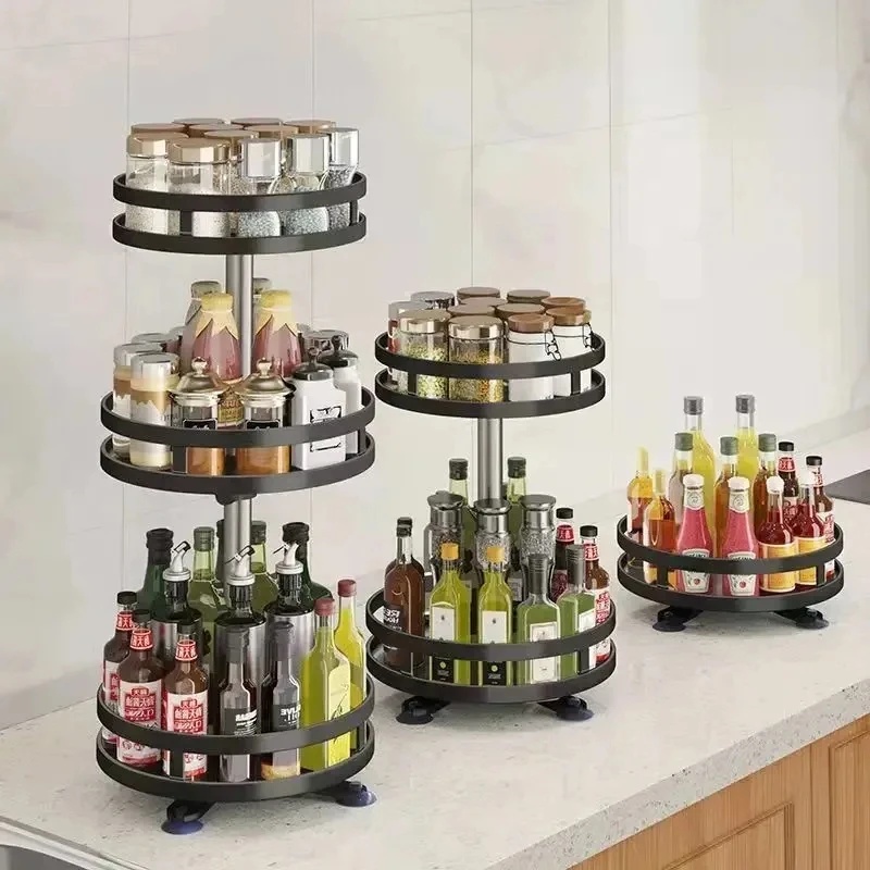 360 °   حامل توابل دوار متعدد  - مراجعة Kitchen Gadgets Storage Ideas وسعره