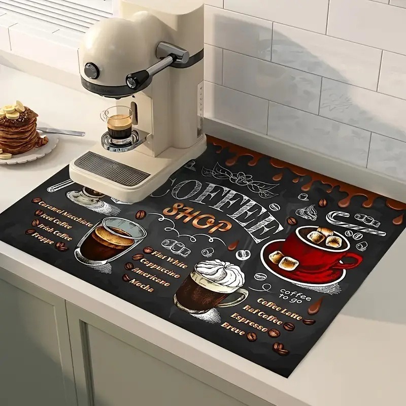 سجادة مطبخ ماصة بتصميم القهوة، - مراجعة Kitchen Gadgets On Sale وسعره