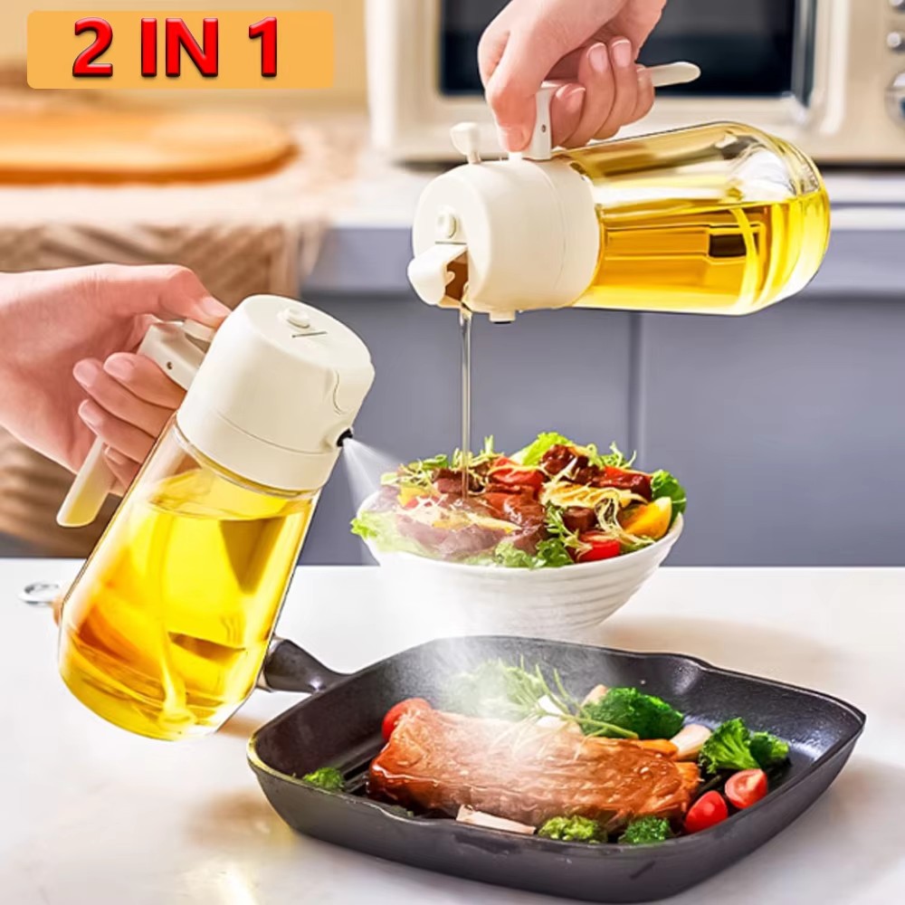 زجاجة زيت زجاجية بمضخة، وعاء ز - مراجعة Kitchen Gadgets Oil Spray وسعره