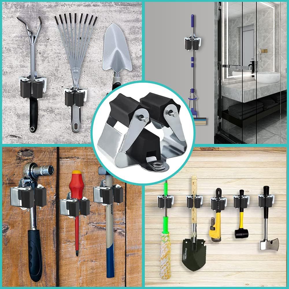 حامل مكنسة وممسحة معدني شديد ا - مراجعة Kitchen Gadgets Storage Ideas وسعره