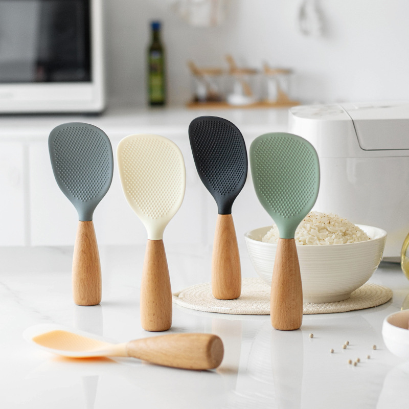 1 قطعة ملعقة أرز سيليكون بمقبض - مراجعة Kitchen Gadgets On Sale وسعره