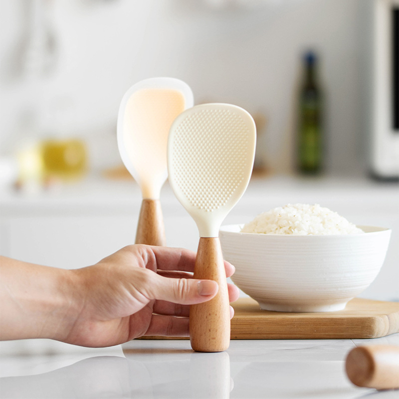 1 قطعة ملعقة أرز سيليكون بمقبض - مراجعة Kitchen Gadgets On Sale وسعره