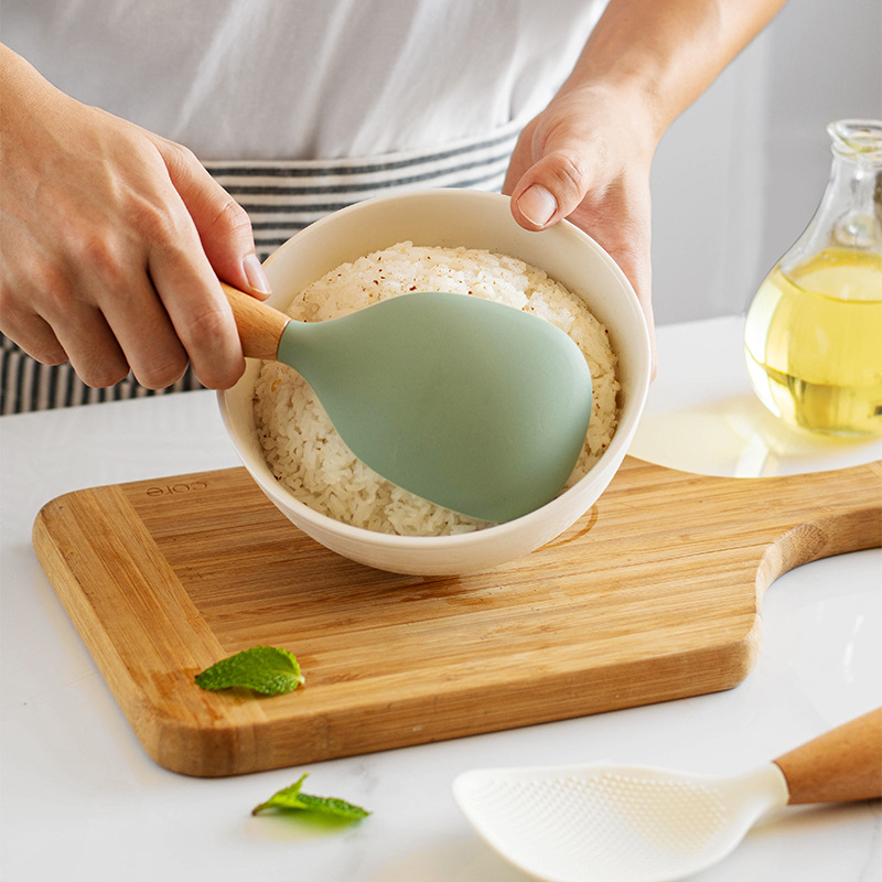 1 قطعة ملعقة أرز سيليكون بمقبض - مراجعة Kitchen Gadgets On Sale وسعره