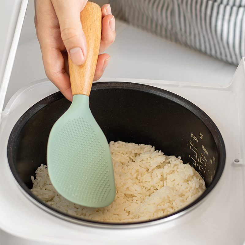 1 قطعة ملعقة أرز سيليكون بمقبض - مراجعة Kitchen Gadgets On Sale وسعره